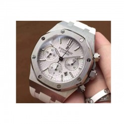 Replica Audemars Piguet Royal Oak Chronograph 26331 Stainless Steel White Dial Rubber Strap Swiss 7750