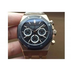 Replica Audemars Piguet Royal Oak Chronograph 26331 Rose Gold Black Dial Swiss 7750