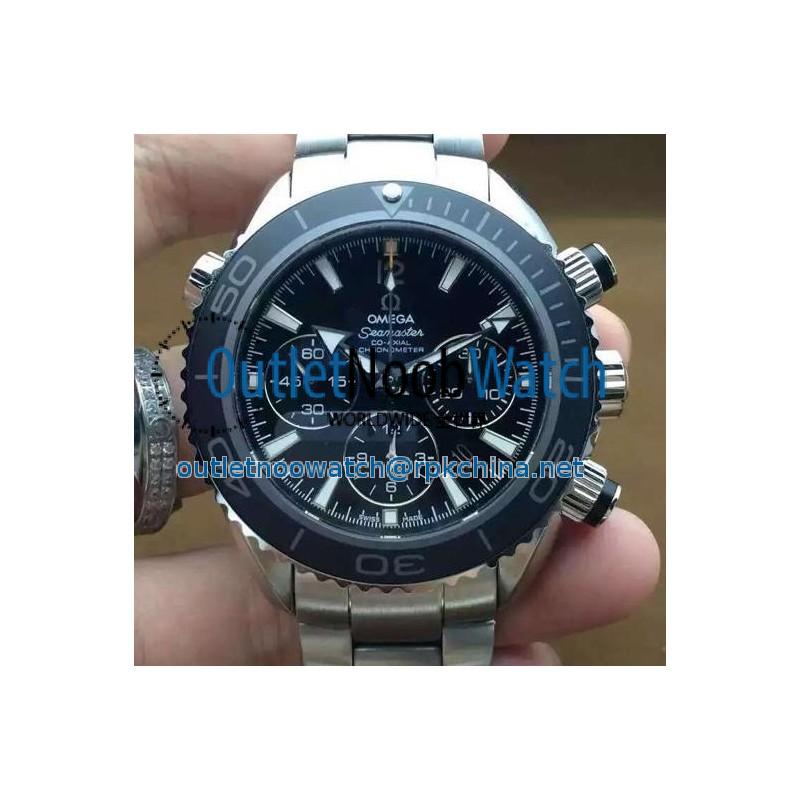 Replica Omega Seamaster Planet Ocean Chronograph 45MM Stainless Steel Black Dial Swiss 7750