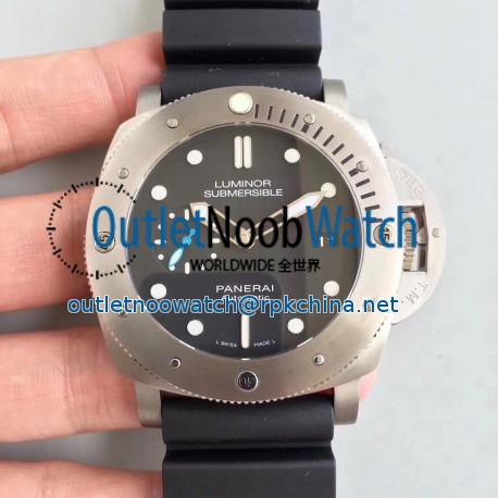 Replica Panerai Luminor Submersible 1950 3 Days Automatic PAM 1305 ZF Titanium Black Dial Swiss P9010