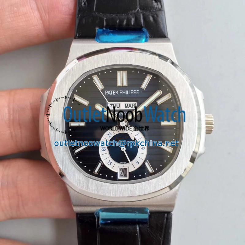 Replica Patek Philippe Nautilus Annual Calendar Moonphase 5726A KM V2 Stainless Steel Blue Dial Swiss 324 S QA LU 24H/303