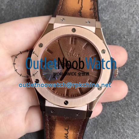 Replica Hublot Classic Fusion Berluti Scritto 511.OX.0500.VR.BER16 SR V2 Rose Gold Brown Leather Dial Swiss HUB1100