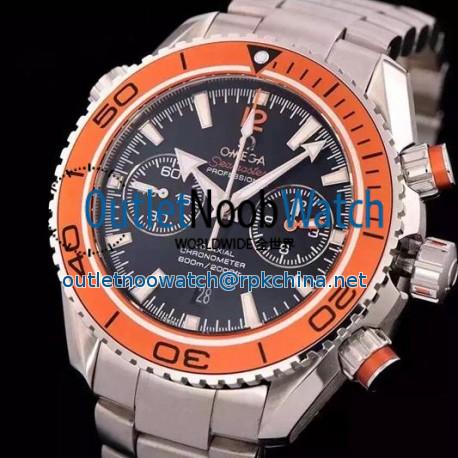 Replica Omega Seamaster Planet Ocean Chronograph 45MM Stainless Steel Black Dial Swiss 9300