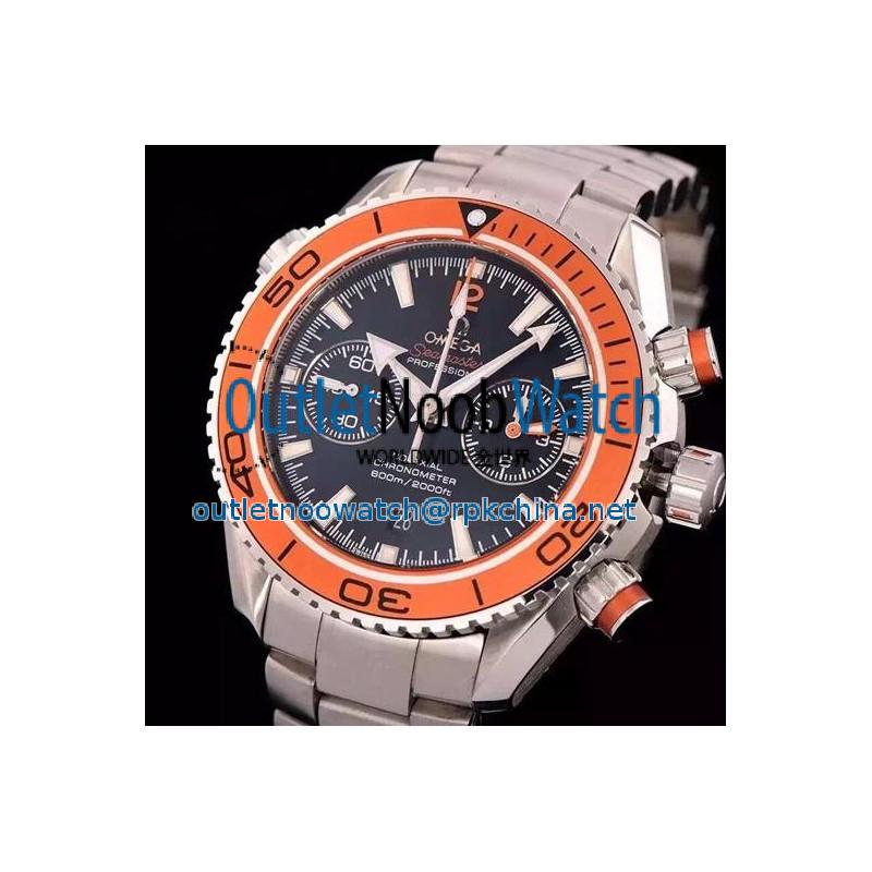 Replica Omega Seamaster Planet Ocean Chronograph 45MM Stainless Steel Black Dial Swiss 9300