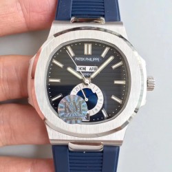 Replica Patek Philippe Nautilus Annual Calendar Moonphase 5726A KM V2 Stainless Steel Blue Dial Swiss 324 S QA LU 24H/303