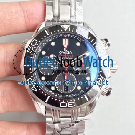 Replica Omega Seamaster Diver 300M Co-Axial Chronograph 44MM 212.32.44.50.01.001 OM Stainless Steel Black Dial Swiss 7753