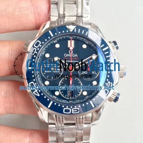 Replica Omega Seamaster Diver 300M Co-Axial Chronograph 44MM 212.30.44.50.03.001 OM Stainless Steel Blue Dial Swiss 7753