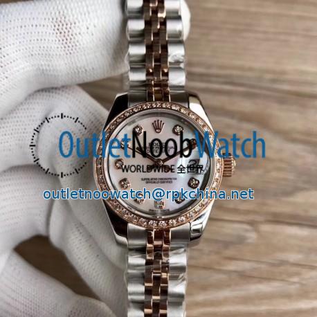 Replica Rolex Lady Datejust 28 279381RBR 28MM WF Stainless Steel & Rose Gold Mother Of Pearl Dial Swiss 2671