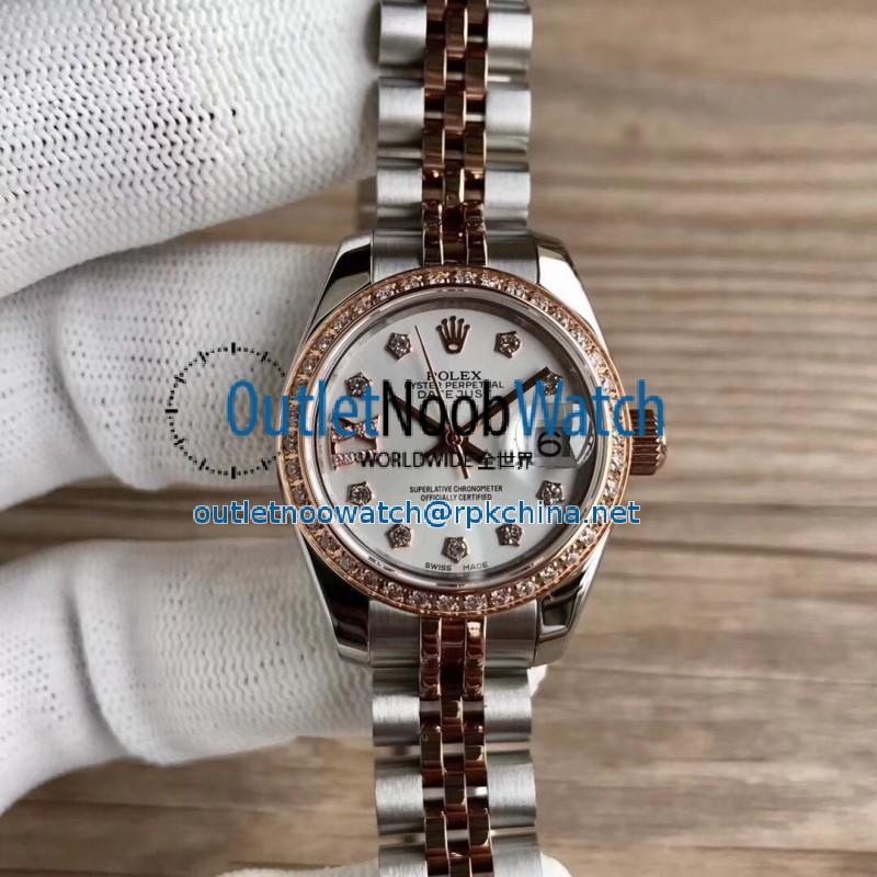 Replica Rolex Lady Datejust 28 279381RBR 28MM WF Stainless Steel & Rose Gold Mother Of Pearl Dial Swiss 2671