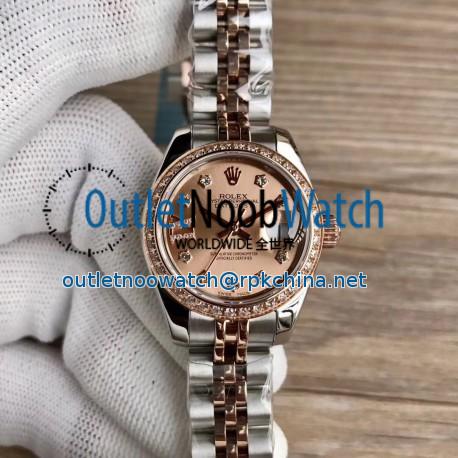 Replica Rolex Lady Datejust 28 279381RBR 28MM WF Stainless Steel & Rose Gold Rose Gold Dial Swiss 2671