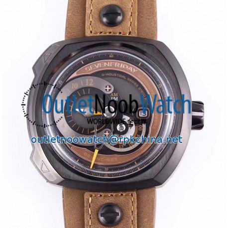 Replica SevenFriday Q2/03 N PVD Brown Dial Miyota 8215