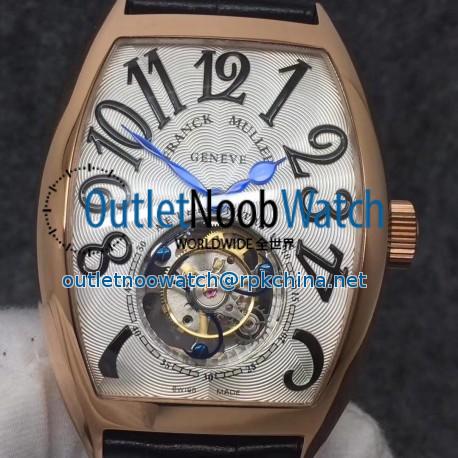 Replica Franck Muller Cintree Curvex Imperial Tourbillon 8880 T FM Rose Gold Silver Dial Swiss Tourbillon