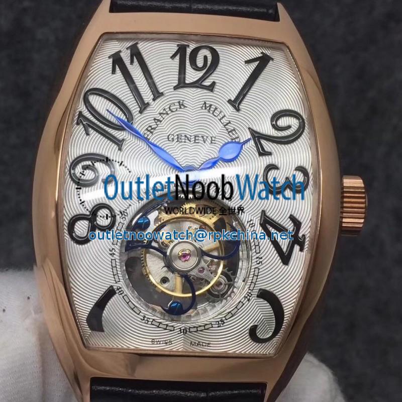 Replica Franck Muller Cintree Curvex Imperial Tourbillon 8880 T FM Rose Gold Silver Dial Swiss Tourbillon