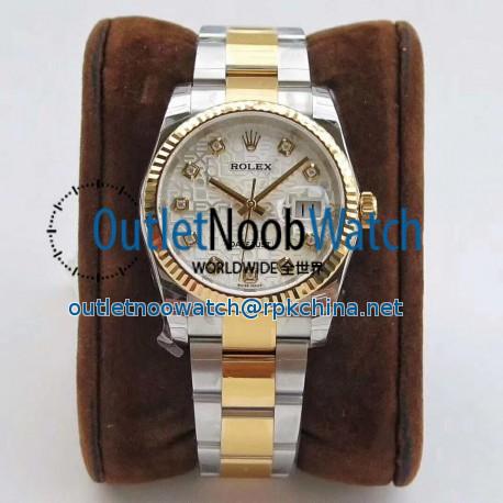 Replica Rolex Datejust 36MM 116234 DJ Stainless Steel 904L & Yellow Gold Silver Anniversary Jubilee Dial Swiss 3135