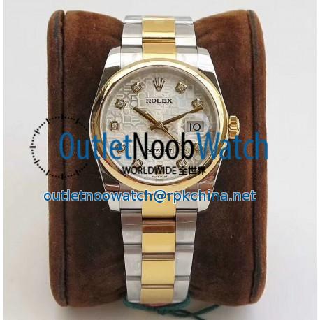 Replica Rolex Datejust 36MM 116234 DJ Stainless Steel 904L & Yellow Gold Silver Anniversary Jubilee Dial Swiss 3135