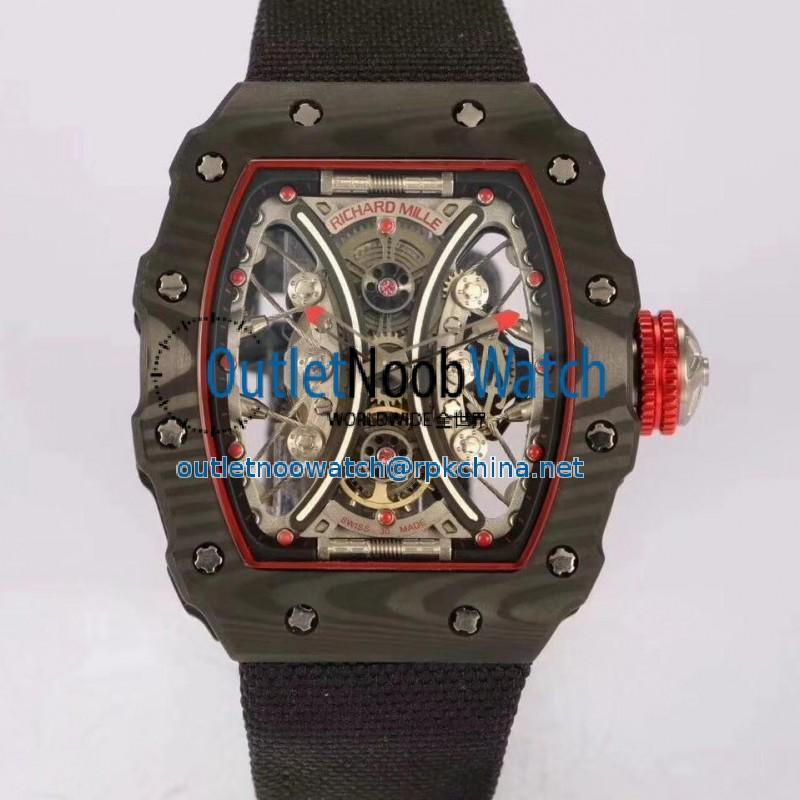 Replica Richard Mille RM53-01 Tourbillon Pablo Mac Donough KV Forged Carbon Skeleton Red Dial M9015