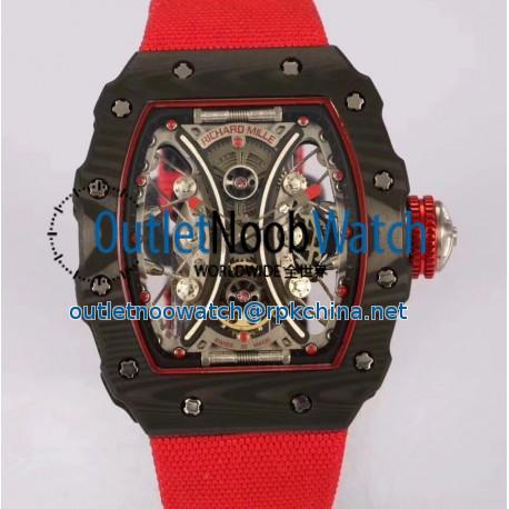 Replica Richard Mille RM53-01 Tourbillon Pablo Mac Donough KV Forged Carbon Skeleton Red Dial M9015