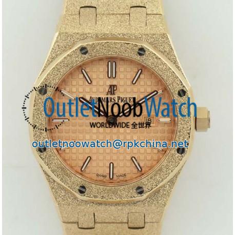 Replica Audemars Piguet Royal Oak Frosted Gold Quartz 33MM 67653 OM Rose Gold Rose Gold Dial Swiss 3132