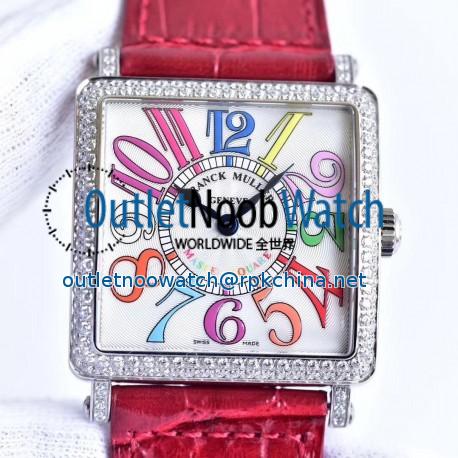 Replica Franck Muller Master Square Ladies 6002 M QZ D  GF Stainless Steel & Diamonds White Dial Swiss Quartz