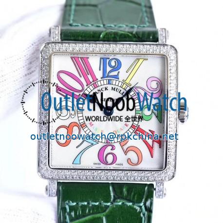 Replica Franck Muller Master Square Ladies 6002 M QZ D  GF Stainless Steel & Diamonds White Dial Swiss Quartz