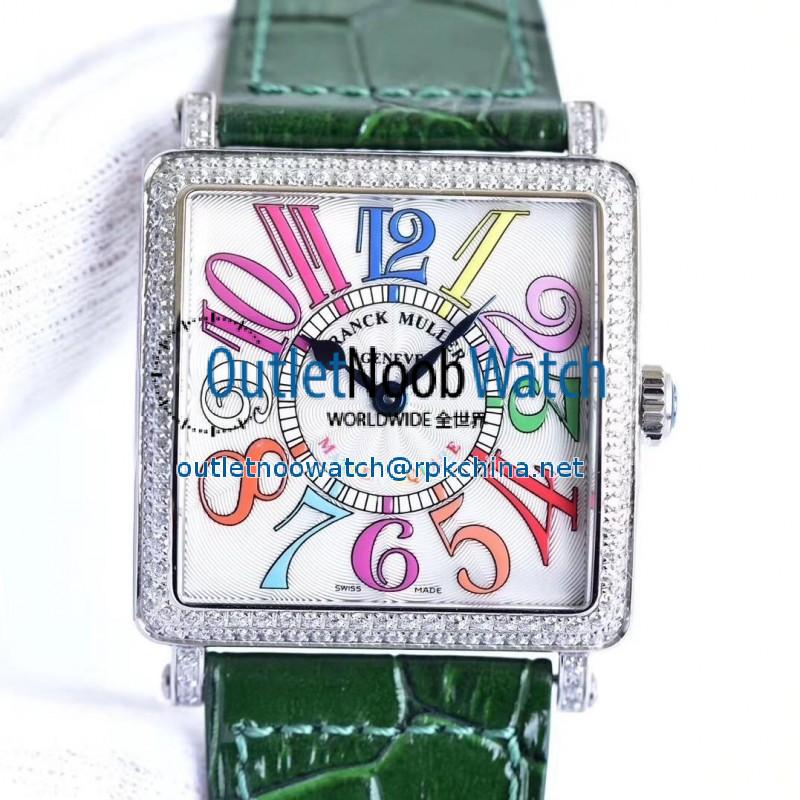 Replica Franck Muller Master Square Ladies 6002 M QZ D  GF Stainless Steel & Diamonds White Dial Swiss Quartz