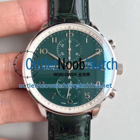 Replica IWC Portugieser Chronograph Edition 150 Years IW371601 YL Stainless Steel Green Dial Swiss 69355