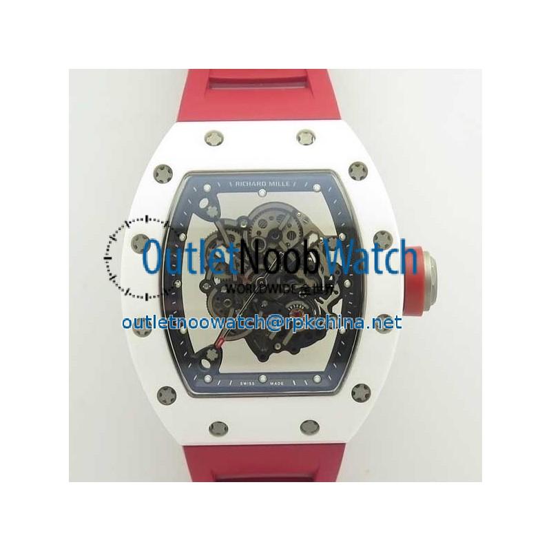 Replica Richard Mille RM055 KV V2 White Ceramic Skeleton Dial M8215