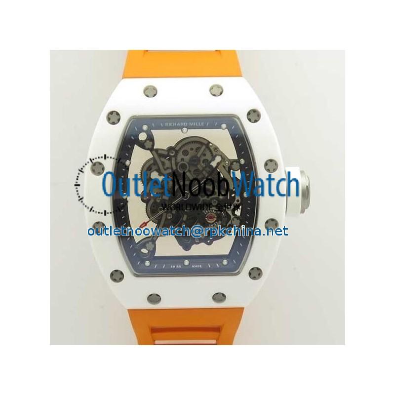 Replica Richard Mille RM055 KV V2 White Ceramic Skeleton Dial M8215