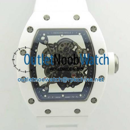 Replica Richard Mille RM055 KV V2 White Ceramic Skeleton Dial M8215