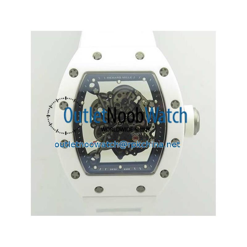 Replica Richard Mille RM055 KV V2 White Ceramic Skeleton Dial M8215