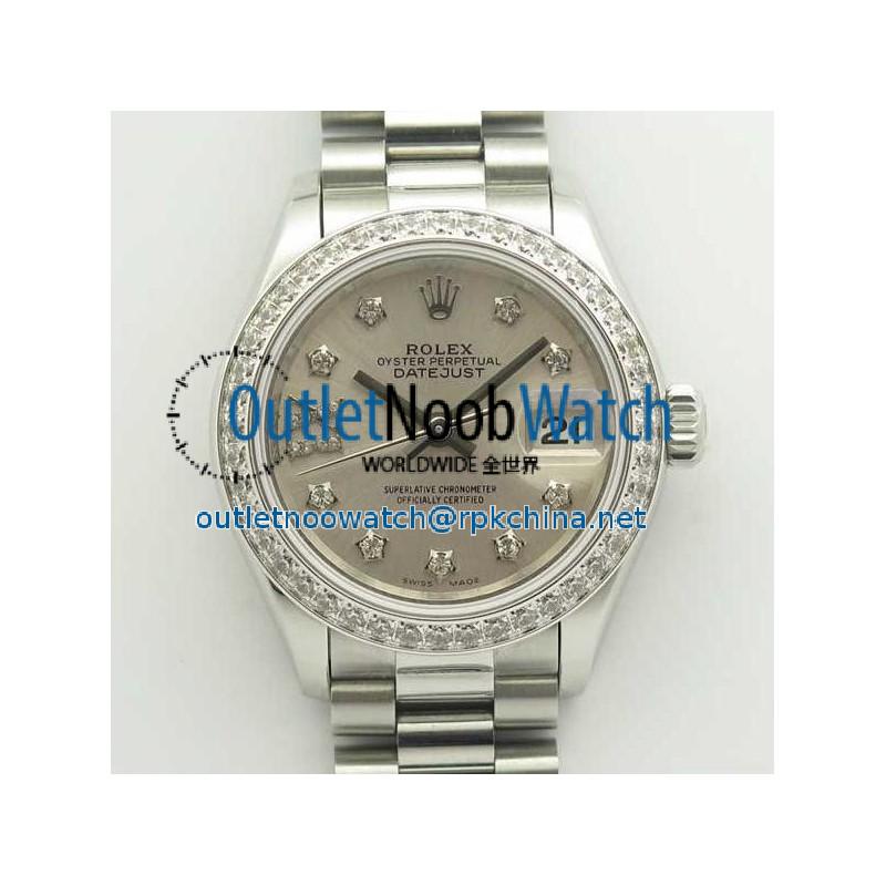 Replica Rolex Lady Datejust 28 279136RBR 28MM BP Stainless Steel & Diamonds Silver Dial Swiss 2671