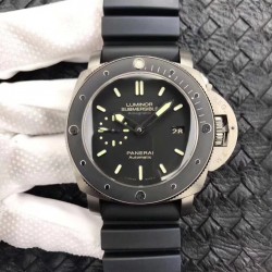 Replica Panerai Luminor Submersible 1950 Amagnetic 3 Days PAM389 VS V2 Titanium Black Dial Swiss P9000