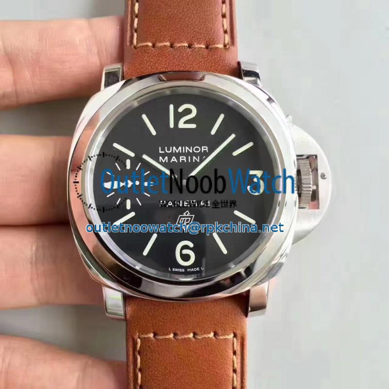 Replica Panerai Luminor Marina Logo Acciao PAM1005 N Stainless Steel Black Dial Swiss OP II