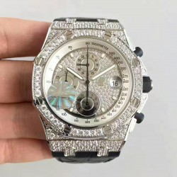 Replica Audemars Piguet Royal Oak Offshore 26067BC.ZZ.D002CR.01 JF V2 Steel & Diamonds Diamond Dial Swiss 7750