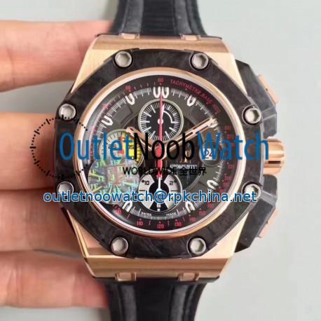 Replica Audemars Piguet Royal Oak Offshore Grand Prix 26290RO.OO.A001VE.01 JF V2 Rose Gold Black Dial Swiss 3126