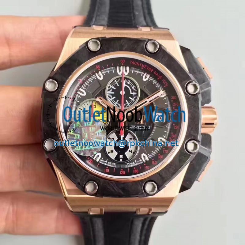 Replica Audemars Piguet Royal Oak Offshore Grand Prix 26290RO.OO.A001VE.01 JF V2 Rose Gold Black Dial Swiss 3126