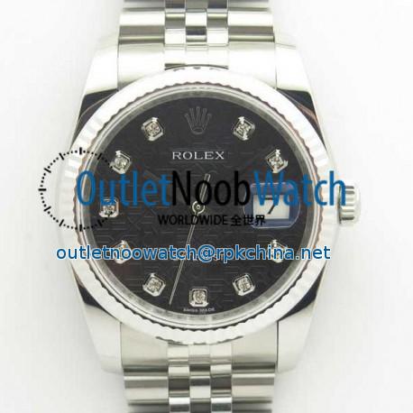 Replica Rolex Datejust 36MM 116234 DJ V2 Stainless Steel Black Anniversary Jubilee Dial Swiss 3135