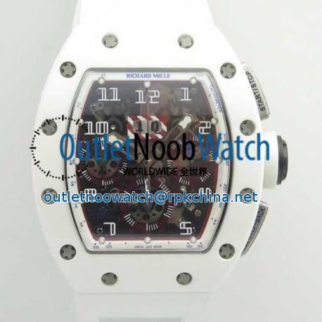 Replica Richard Mille RM011-FM Felipe Massa Flyback Dubai Chronograph KV White Ceramic White Skeleton Dial Swiss 7750