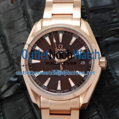 Replica Omega Aqua Terra 41MM Rose Gold Brown Dial Swiss 8501