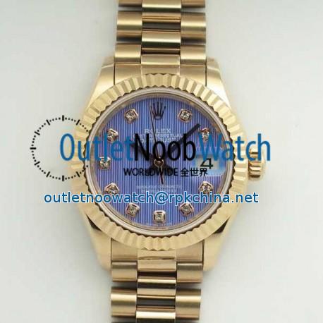 Replica Rolex Lady Datejust 28 279165 28MM BP Rose Gold Blue Dial Swiss 2671