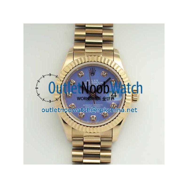 Replica Rolex Lady Datejust 28 279165 28MM BP Rose Gold Blue Dial Swiss 2671