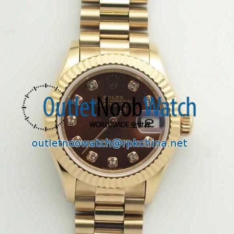 Replica Rolex Lady Datejust 28 279165 28MM BP Rose Gold Chocolate Dial Swiss 2671