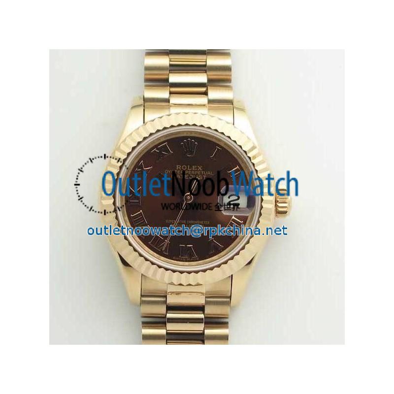 Replica Rolex Lady Datejust 28 279165 28MM BP Rose Gold Chocolate Dial Swiss 2671