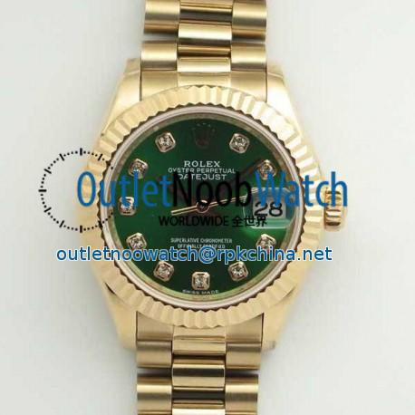 Replica Rolex Lady Datejust 28 279165 28MM BP Rose Gold Green Dial Swiss 2671