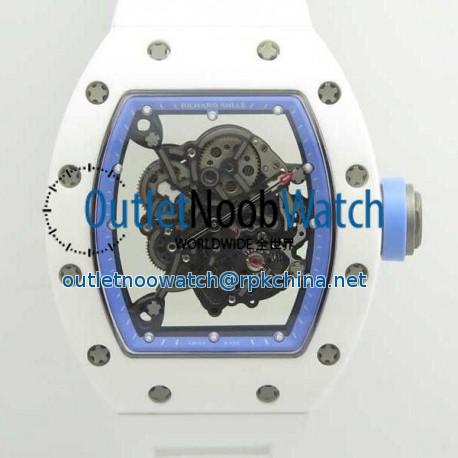 Replica Richard Mille RM055 KV V2 White Ceramic Blue Skeleton Dial M8215