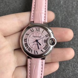 Replica Ballon Bleu De Cartier Ladies 33MM WSBB0002 CR Stainless Steel Pink Dial Swiss Calibre 076