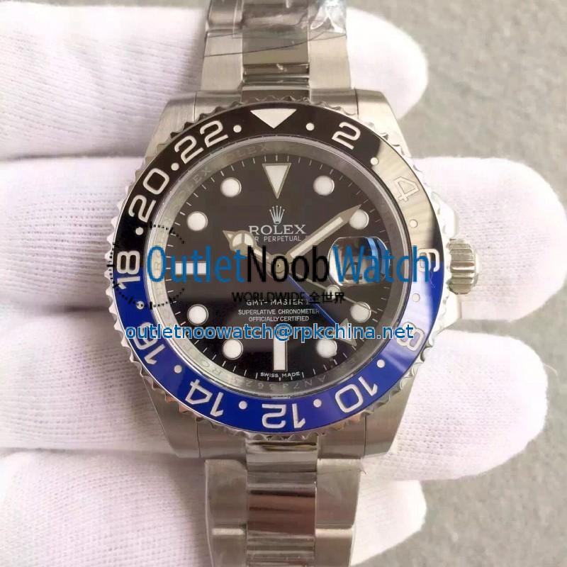 Replica Rolex GMT-Master II 116710BLNR Batman V8 Stainless Steel Black Dial Swiss 2836-2