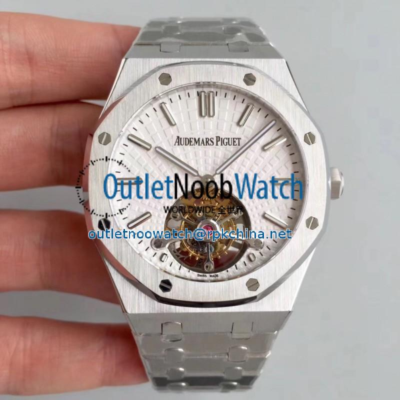 Replica Audemars Piguet Royal Oak Tourbillon Extra Thin 26522 R8 Stainless Steel White Dial Swiss 2924