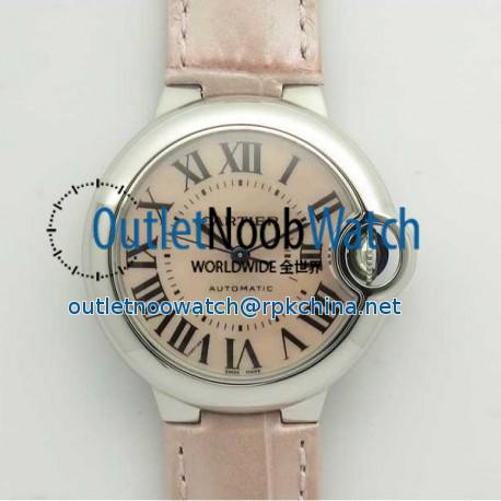 Replica Ballon Bleu De Cartier Ladies 33MM WSBB0002 V6 Stainless Steel Pink Mother Of Pearl Dial Seiko NH05A