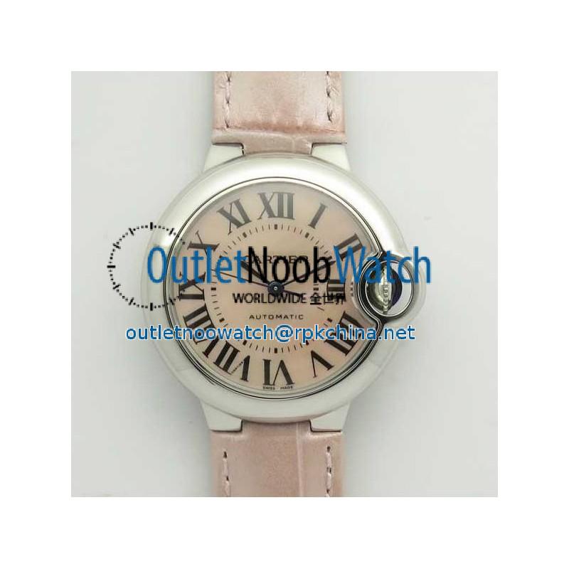 Replica Ballon Bleu De Cartier Ladies 33MM WSBB0002 V6 Stainless Steel Pink Mother Of Pearl Dial Seiko NH05A